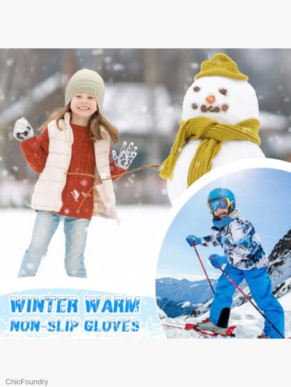Kids Winter Hat and Gloves Set 20pc Stretchy Warm Beanie Gloves for Boys Girls